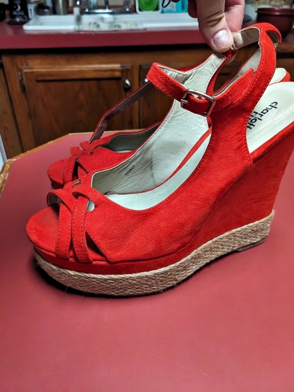 Charlotte Russe Red Wedge Sandals